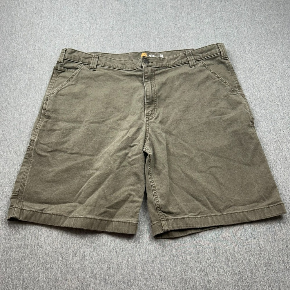 Carhartt Relaxed Fit Canvas Shorts Mens‎ 42 Green 9" Inseam 102514217 Workwear